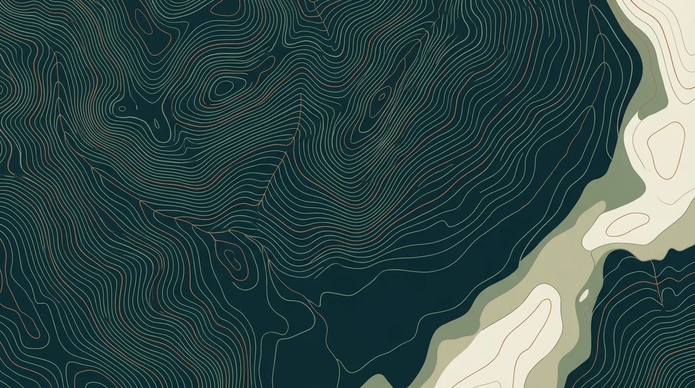 Curvas de nivel topográficas y cuencas hidrológicas sobre modelo digital de elevación